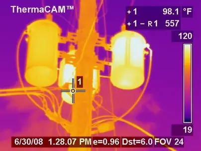 thermal image of an electric post