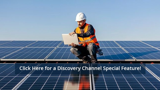 worker inspecting solar installation